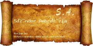 Sándor Ambrózia névjegykártya